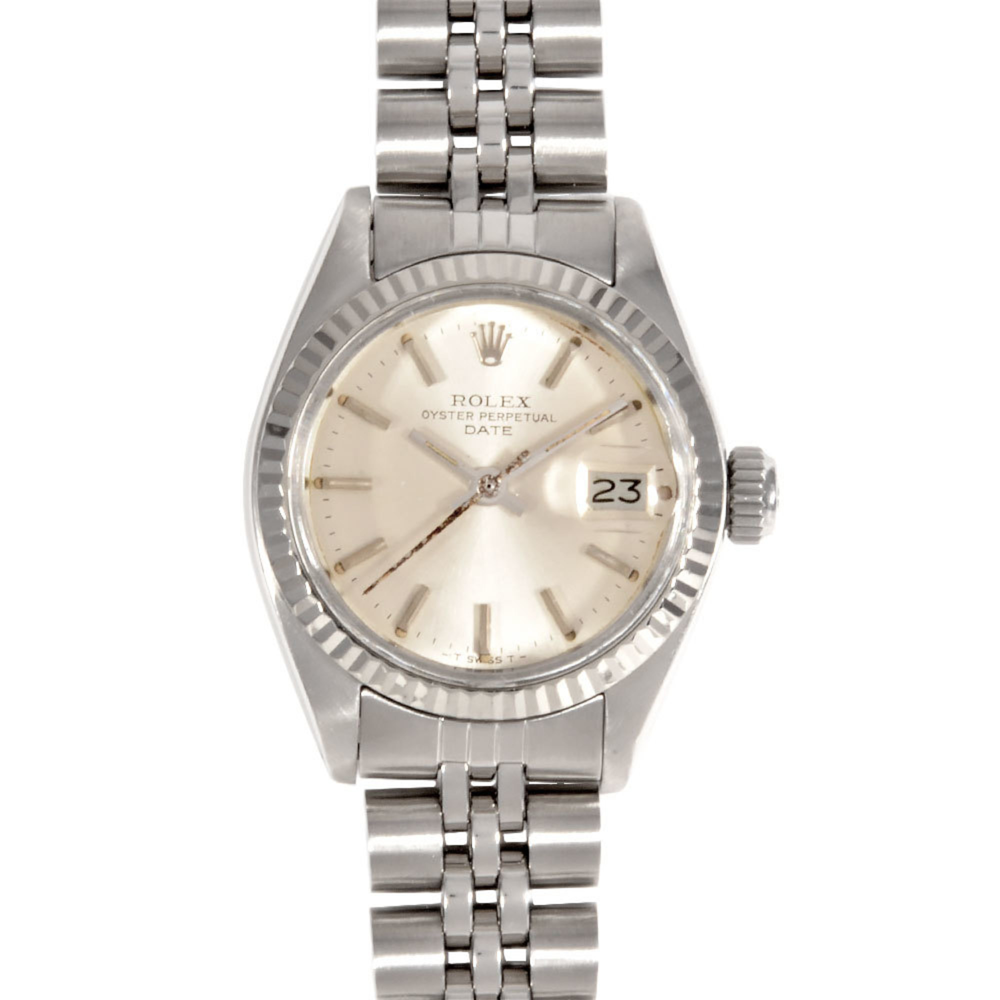 rolex rolex 6917 datejust 7digit 58 series wristwatch automatic winding silv